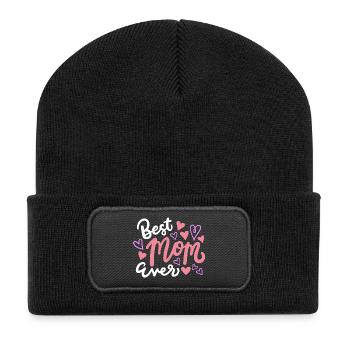 Beste Mama Muttertag - Recycelte Patch Beanie - Schwarz - Vorne