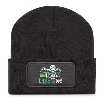See Camping Zelten - Recycelte Patch Beanie - Dunkelgrau - Vorne