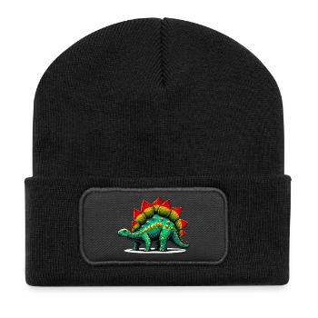 Dinosaure - Beanie recyclé à patch - noir - Devant