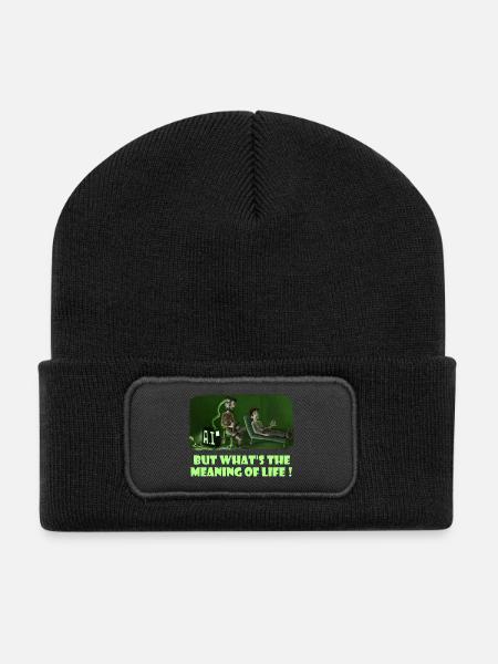 One of the many paradoxes of AI - Recycled Patch Beanie - black