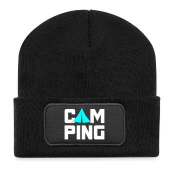 Camping Tent Camper Cool Quotes Van Life Outdoor - Recycled Patch Beanie - black - Front