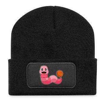 Wurm Basketballspieler Basketball - Recycelte Patch Beanie - Schwarz - Vorne