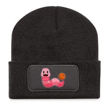 Wurm Basketballspieler Basketball - Recycelte Patch Beanie - Dunkelgrau - Vorne