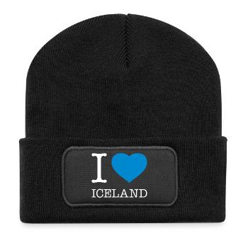 I LOVE ICELAND - Recycled Patch Beanie - black - Front