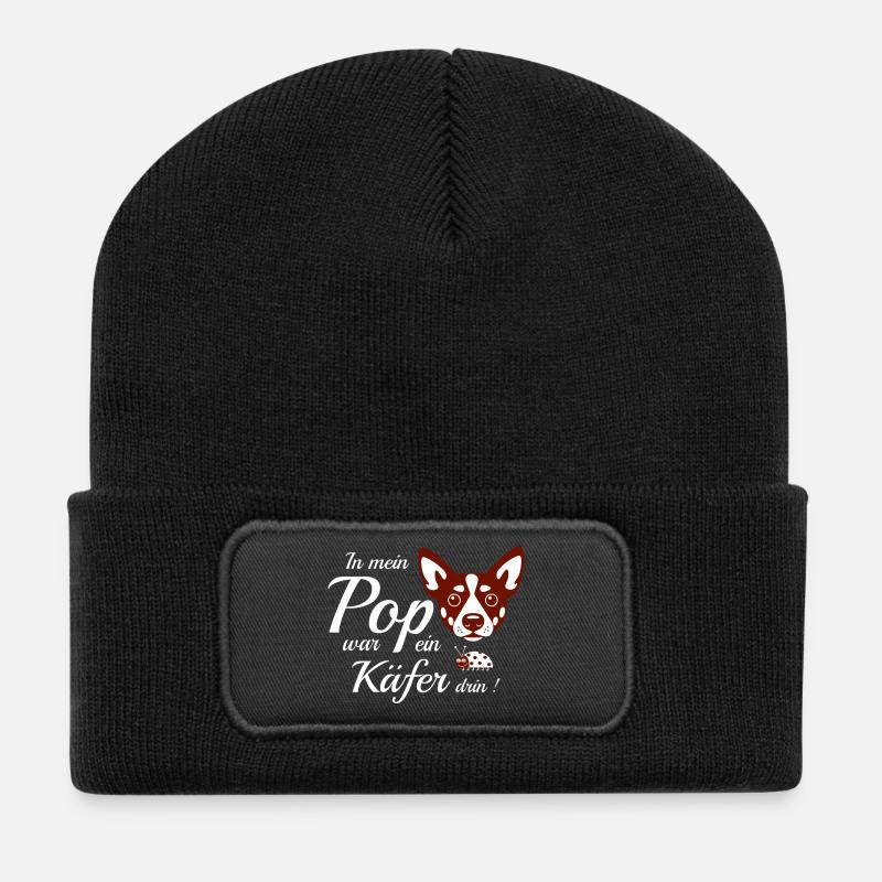 Lustiger Hund - Recycelte Patch Beanie - Schwarz