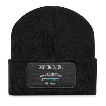 Edelsteinschleifer Ausbildung Beruf Geschenk - Recycelte Patch Beanie - Schwarz - Vorne