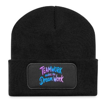Le travail d’équipe fait fonctionner le rêve - Beanie recyclé à patch - noir - Devant