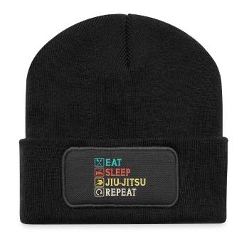 Eat Sleep Jiu-Jitsu Repeat Jiu Jitsu - Recycled Patch Beanie - black - Front