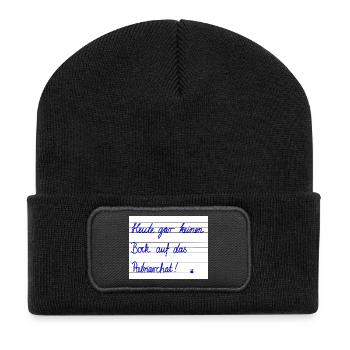 Today I don't feel like patriarchy at all - Recycled Patch Beanie - black - Front