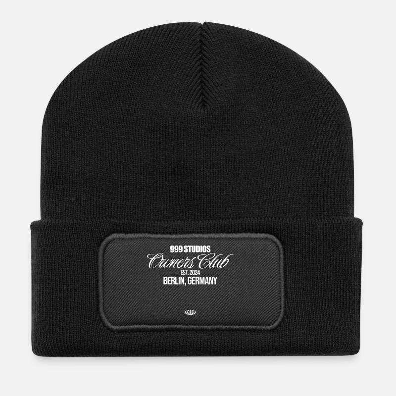 999 Studios Owners Club Impression blanche - Beanie recyclé à patch - noir