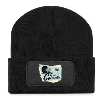 Fifties Great connection Telefon - Recycelte Patch Beanie - Schwarz - Vorne