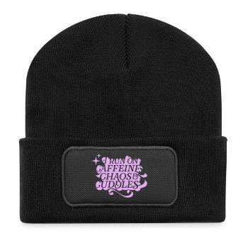 Caffeine Chaos Cuddles – Power Mode On - Recycled Patch Beanie - black - Front