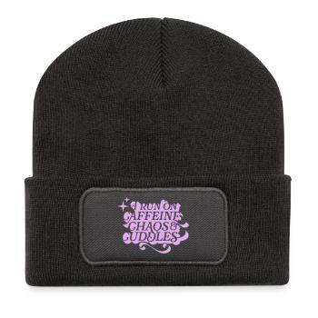 Câlins Chaos à la caféine - Mode d’alimentation activé - Beanie recyclé à patch - charbon - Devant