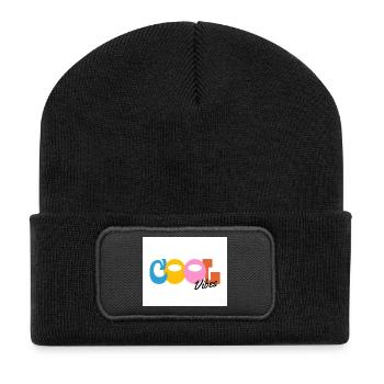 Cool Vibes - Recycelte Patch Beanie - Schwarz - Vorne