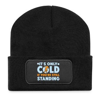 Courir à froid si vous êtes debout Marathon - Beanie recyclé à patch - noir - Devant