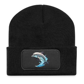 Dauphin - Mignon Ocean Pet Design - Beanie recyclé à patch - noir - Devant