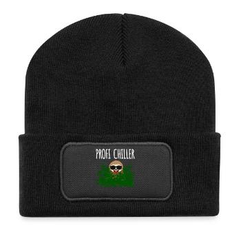Profi Chiller Faultier Cannabis - Recycelte Patch Beanie - Schwarz - Vorne