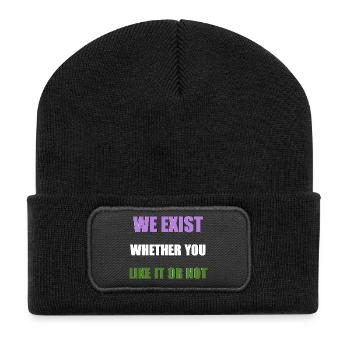 Nous existons - Genderqueer Flag - Beanie recyclé à patch - noir - Devant