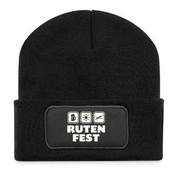 Rutenfest Ravensburg Symboles des armoiries - Beanie recyclé à patch - noir - Devant