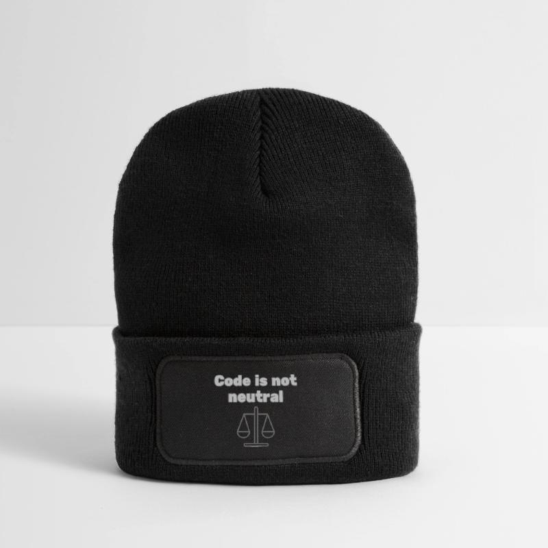 Code Is Not Neutral - Ethical Coder Statement Recycelte Patch Beanie