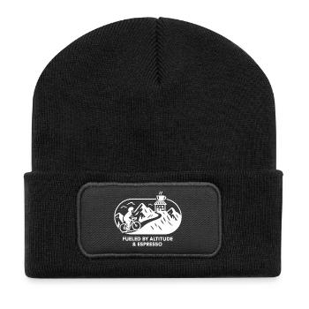 Road Bike & Espresso – Flying High in Style - Recycled Patch Beanie - black - Front