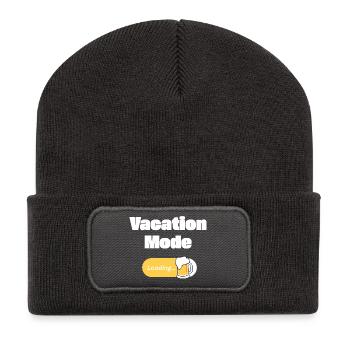 Vacation Mode On – Beer with loading bar (light) - Recycled Patch Beanie - dark grey - Front