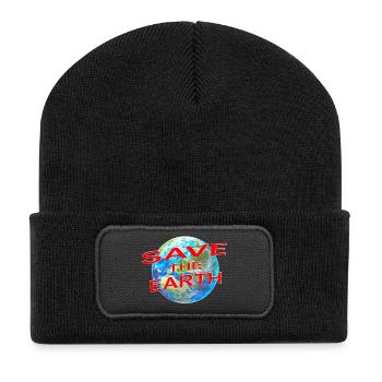 Save the Earth  - Recycelte Patch Beanie - Schwarz - Vorne