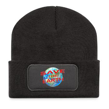 Save the Earth  - Recycelte Patch Beanie - Dunkelgrau - Vorne
