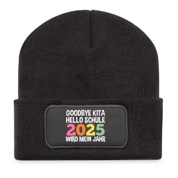 Kita Farewell First Grade School Enrollment 2025 - Recycled Patch Beanie - dark grey - Front
