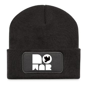 Customizable NO WAR shirt with dove of peace - Recycled Patch Beanie - dark grey - Front