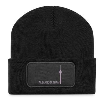Funny Berlin TV Tower Silhouette Parody - Recycled Patch Beanie - black - Front