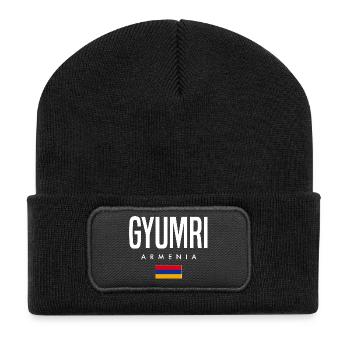 Gyumri, Arménie - Beanie recyclé à patch - noir - Devant