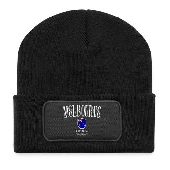 Melbourne Australia, sleek and minimalist design - Recycled Patch Beanie - black - Front