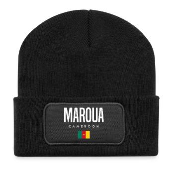 Maroua Kamerun Kameruner - Recycelte Patch Beanie - Schwarz - Vorne