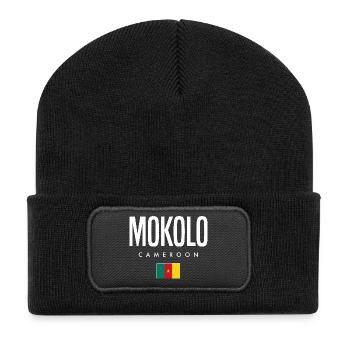 Mokolo Kamerun Kameruner - Recycelte Patch Beanie - Schwarz - Vorne