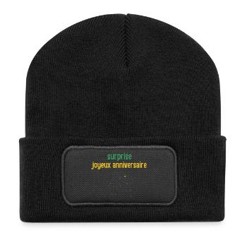 Surprise Happy Birthday - Recycled Patch Beanie - black - Front
