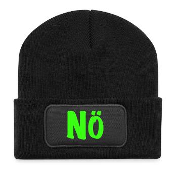 Nope in neon green - Nope - No - Zero desire - Recycled Patch Beanie - black - Front