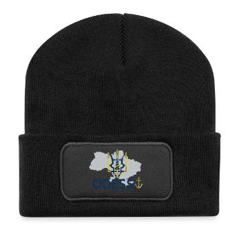 Emblème ukrainien du phare d’Odessa - Beanie recyclé à patch - noir - Devant
