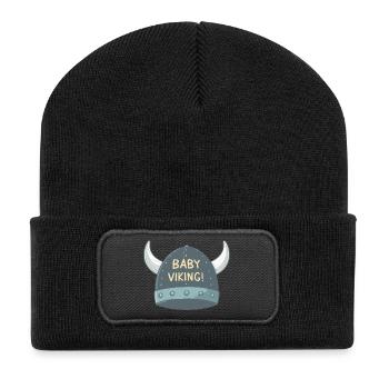 Viking Bébé Casque à Cornes - Beanie recyclé à patch - noir - Devant