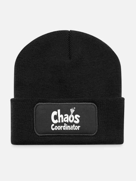 Chaos Coordinator - Lustiger Spruch - Recycelte Patch Beanie - Schwarz