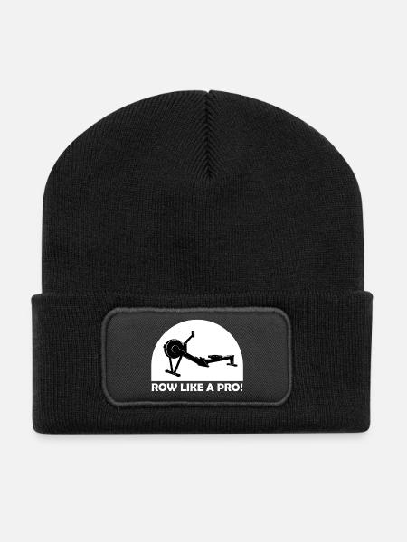 Row Like A Pro! Indoor Rowing - Recycled Patch Beanie - black