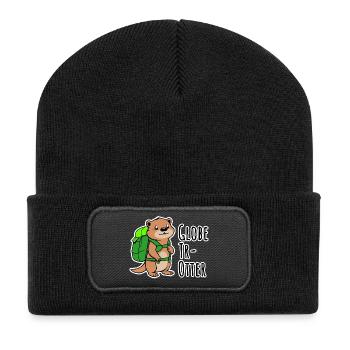 Ein kleiner Otter auf Weltreise - Globe Tr-Otter - Recycelte Patch Beanie - Schwarz - Vorne