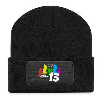 Level 13 Colored Gaming Motif for the 13th Birthday - Recycled Patch Beanie - black - Front