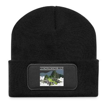Machu Picchu Peru - Recycled Patch Beanie - black - Front