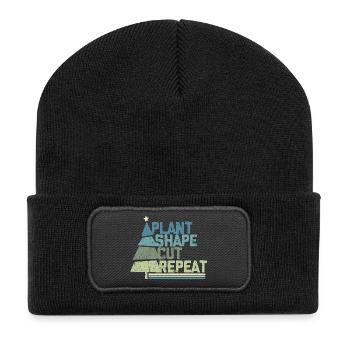Weihnachtsbaum Züchter Plant Shape Cut - Recycelte Patch Beanie - Schwarz - Vorne