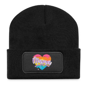 Mama - Recycelte Patch Beanie - Schwarz - Vorne