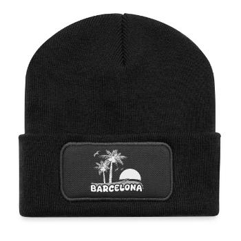 Barcelona as a beach - Recycled Patch Beanie - black - Front