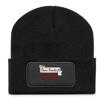 Dear Santa I Really Tried Weihnachten Humor Lustig - Recycelte Patch Beanie - Schwarz - Vorne