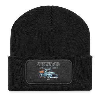 Vintage Farm Truck Nostalgie - Recycelte Patch Beanie - Schwarz - Vorne