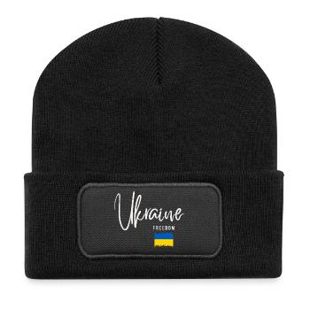 Racines ukrainiennes, j’aime l’Ukraine - Beanie recyclé à patch - noir - Devant